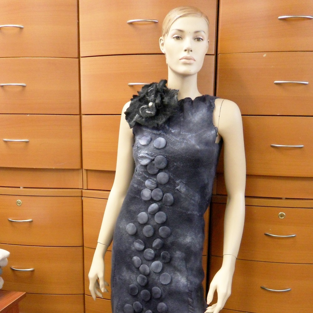 PARTY DRESS UNIQUE FELTED HANDMADE IN EUROPE